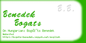 benedek bogats business card